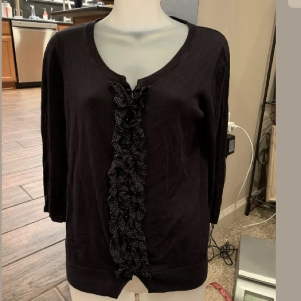 Talbots Black Sz S Cardigan Sweater silk